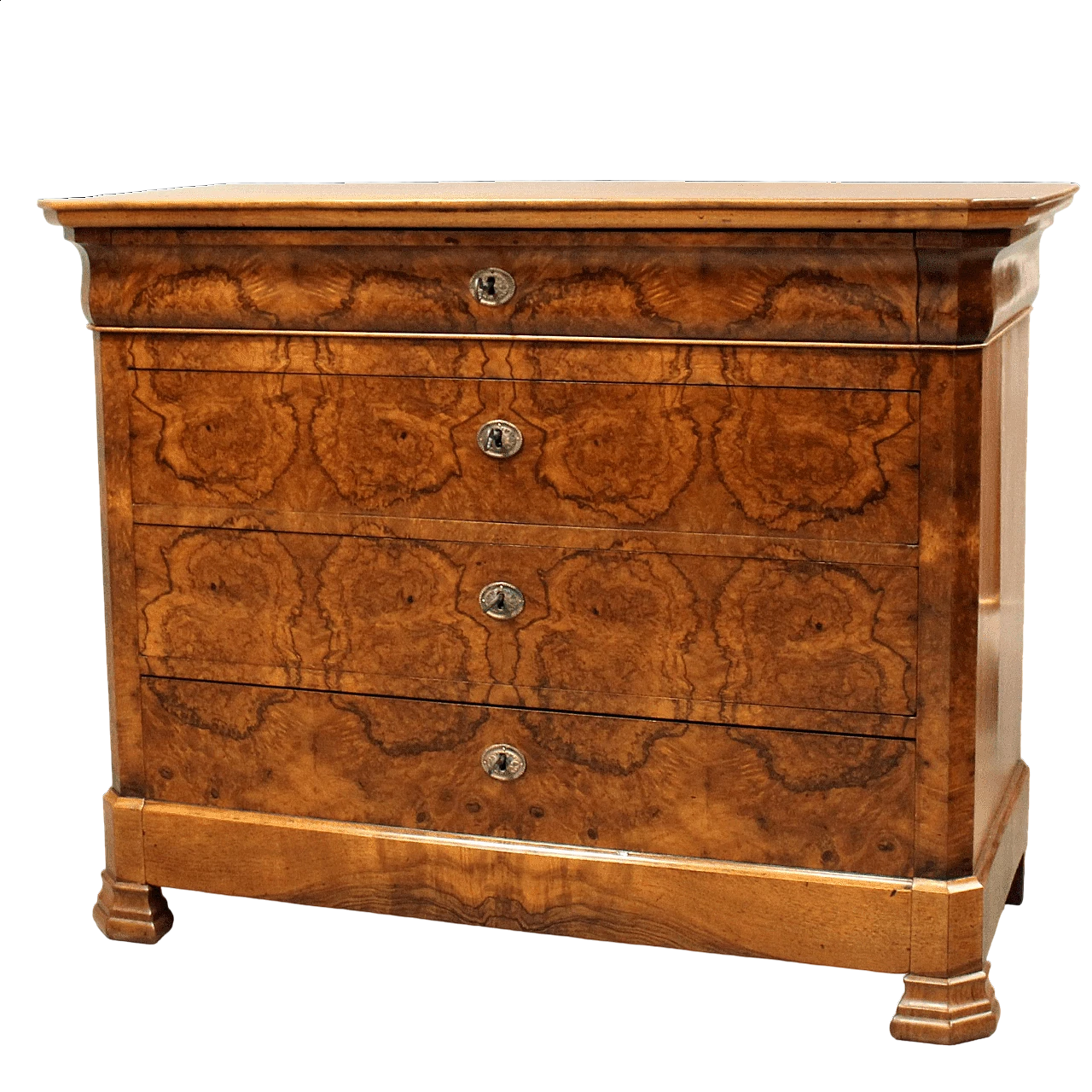 Louis Philippe walnut and walnut-root commode, mid-19th century 11