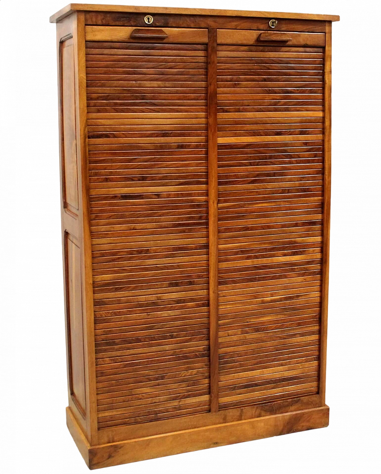 Solid walnut double shutter filing cabinet, early 20th century 11