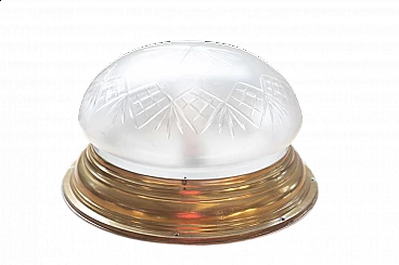 Wall light in glass with brass frame, late 19th century