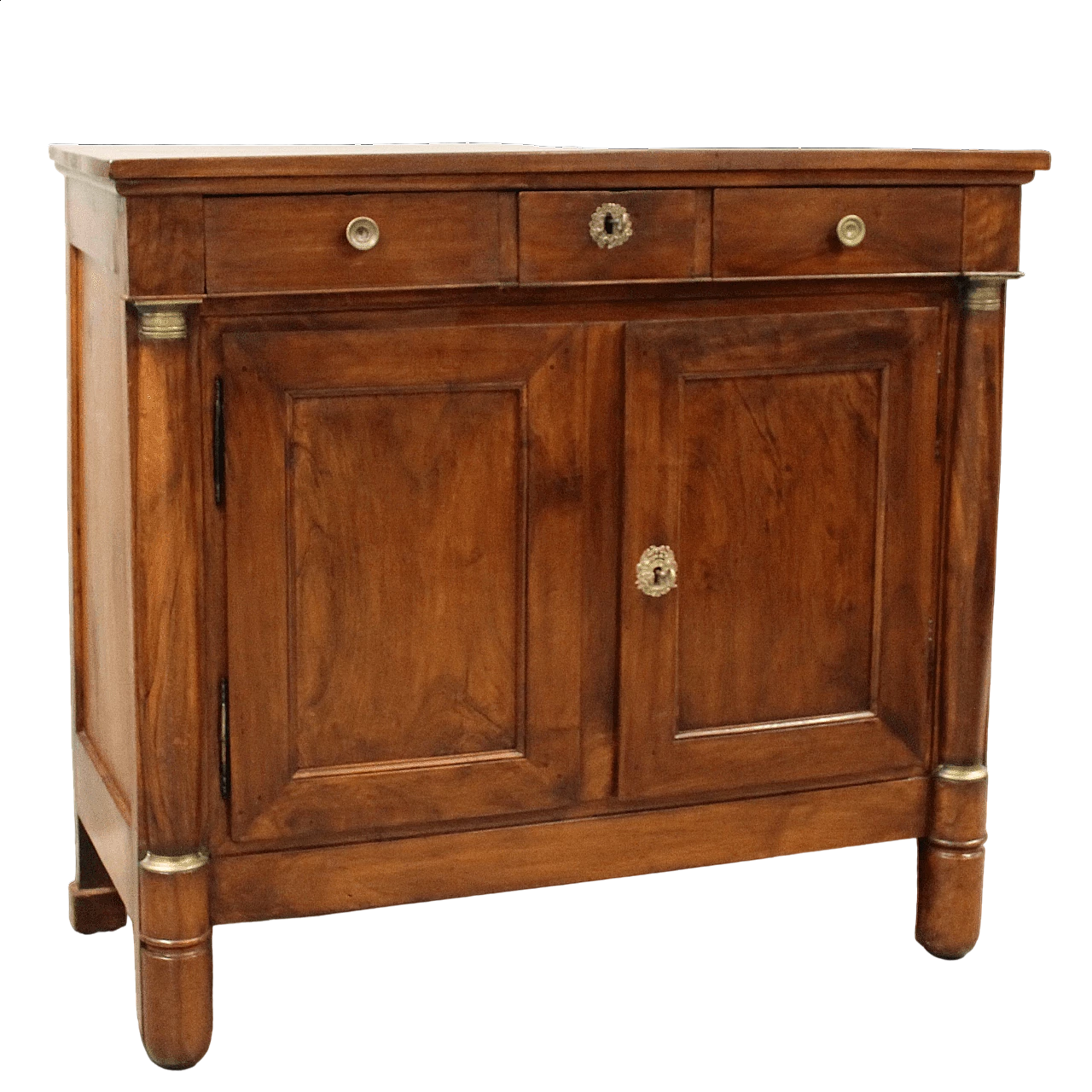Empire walnut sideboard with doors and drawers, early 19th century 11