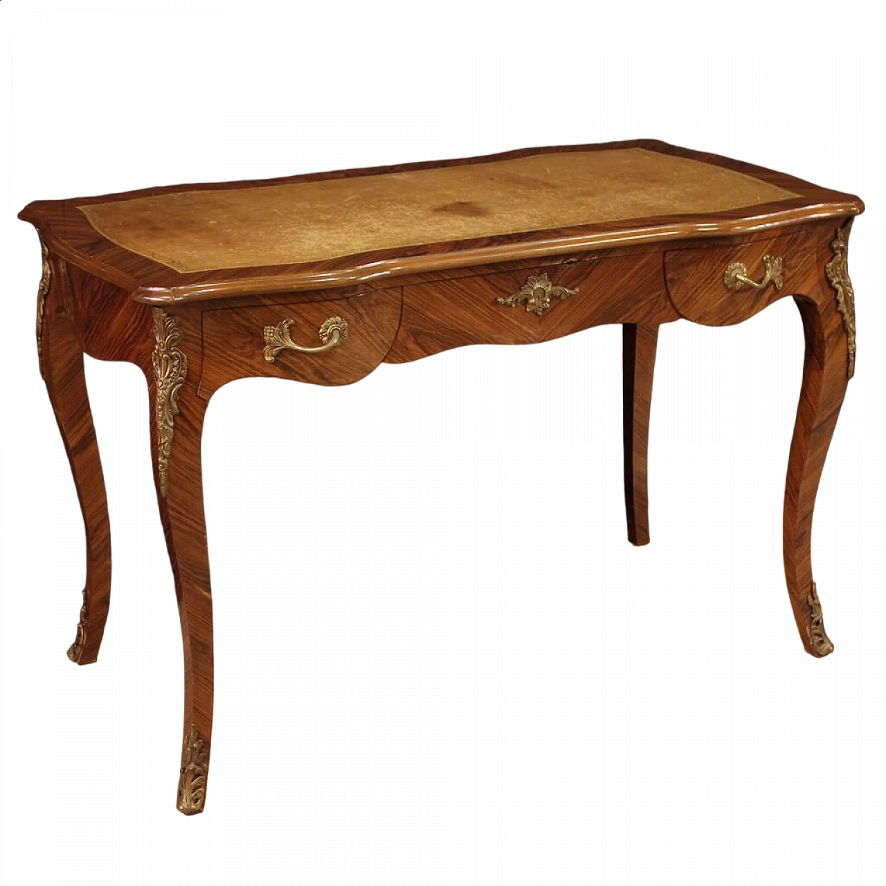Desk in veneered and carved in walnut and rosewood 12