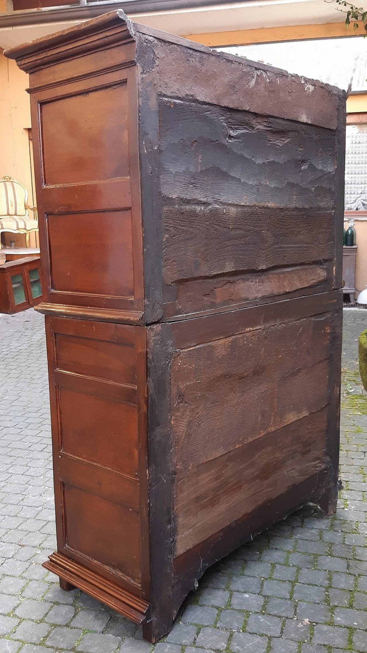 Credenza francese doppio corpo in noce, fine '600 1