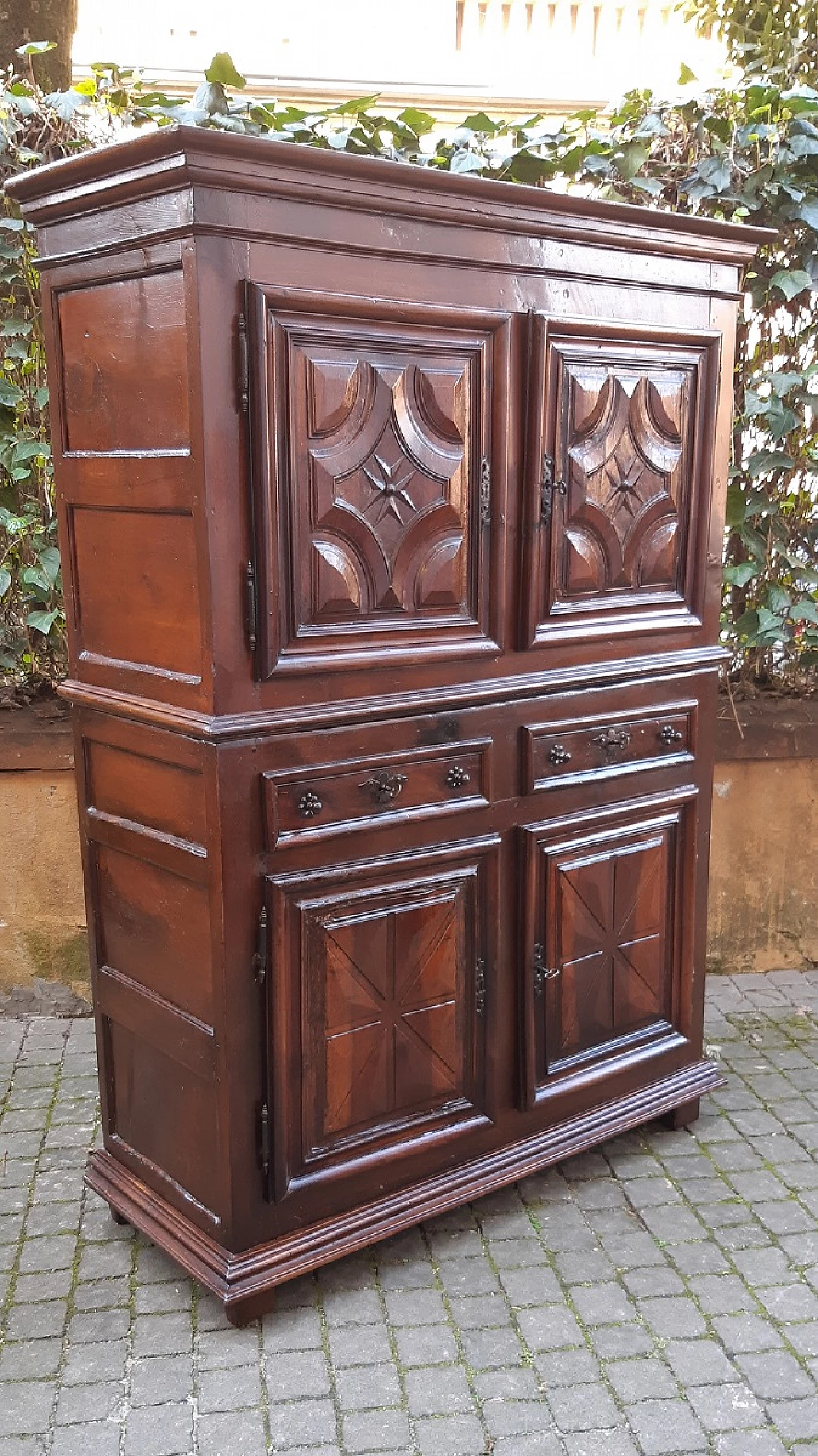 Credenza francese doppio corpo in noce, fine '600 4