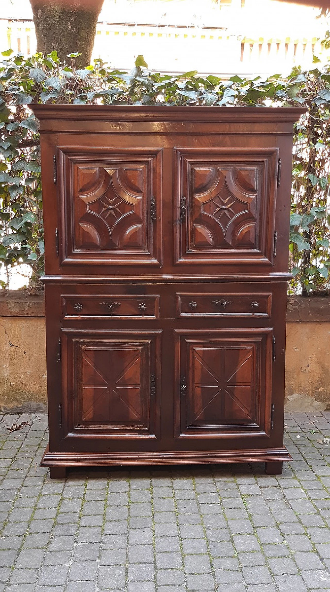 Credenza francese doppio corpo in noce, fine '600 10