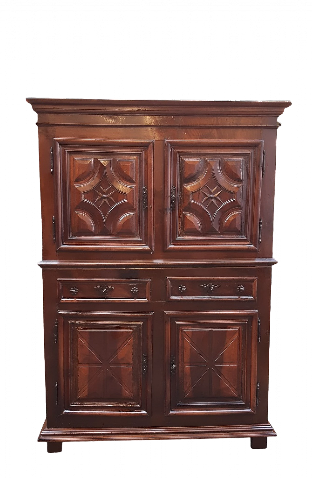 Credenza francese doppio corpo in noce, fine '600 11