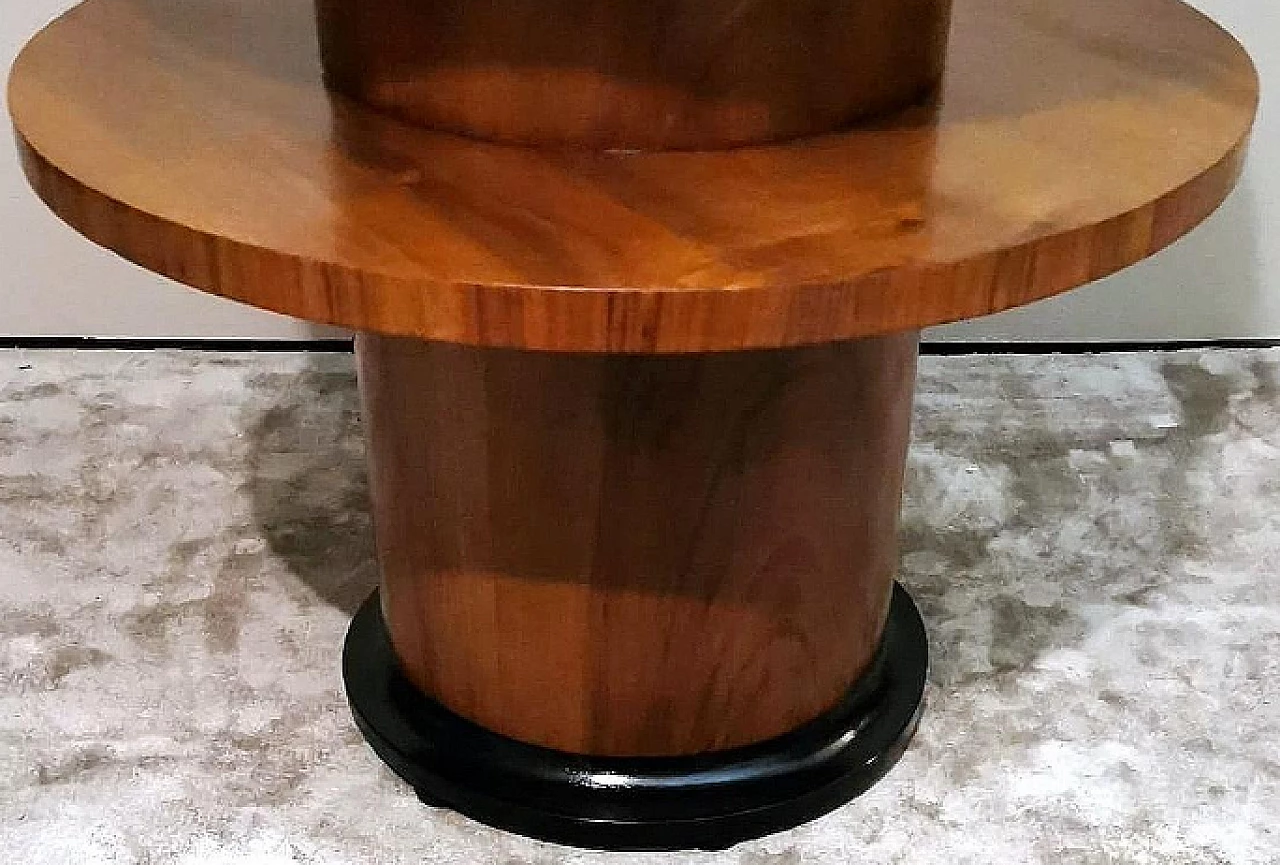 Tavolino Art Déco rotondo con doppio ripiano, anni '30 11