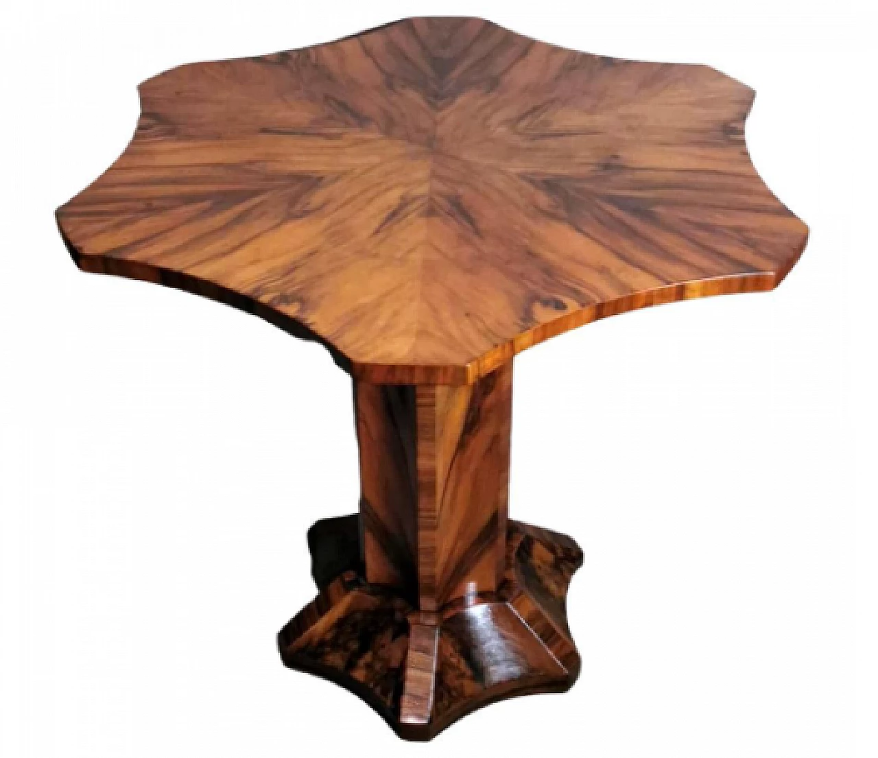 Biedermeier shaped walnut coffee table, late 19th century 1