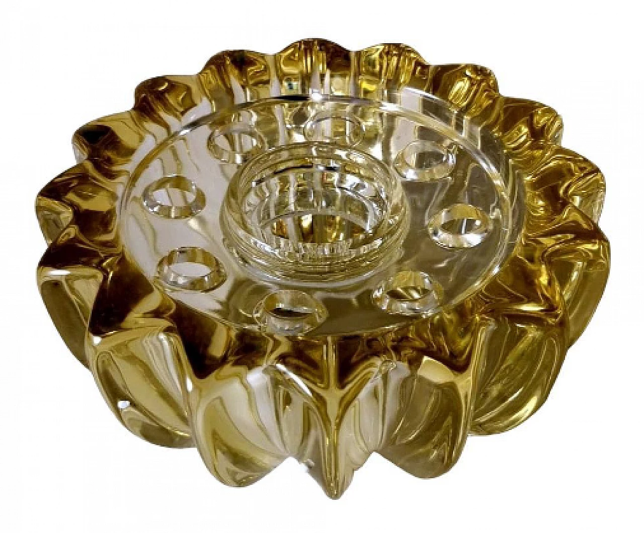 Glass flower holder bowl by Pierre D'Avesn, 1930s 1