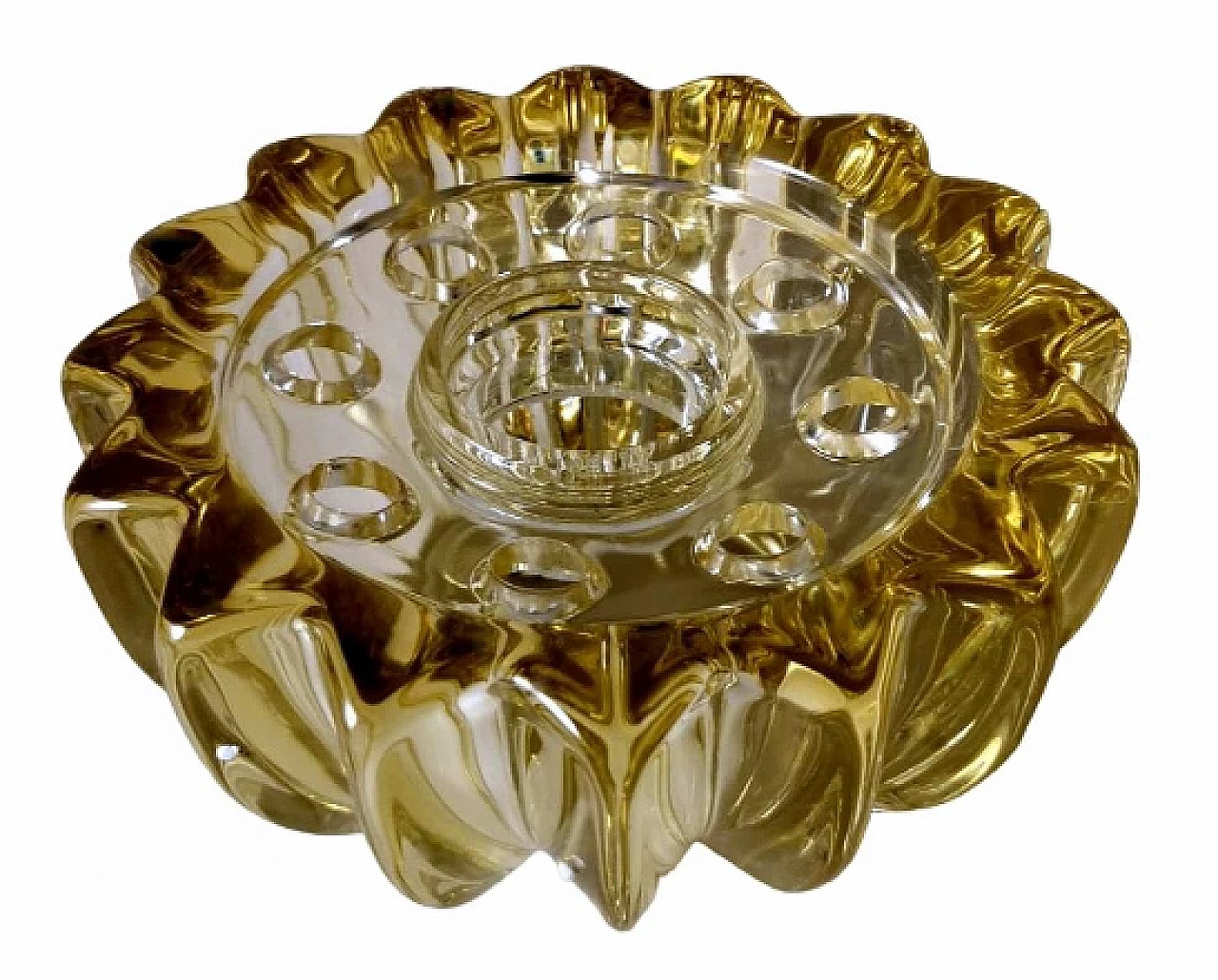 Glass flower holder bowl by Pierre D'Avesn, 1930s 2