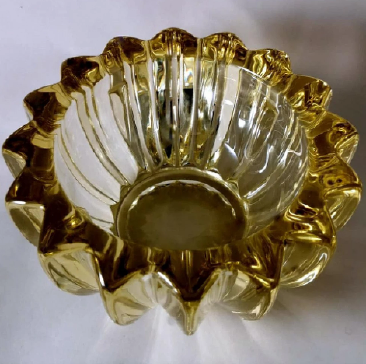 Glass flower holder bowl by Pierre D'Avesn, 1930s 8