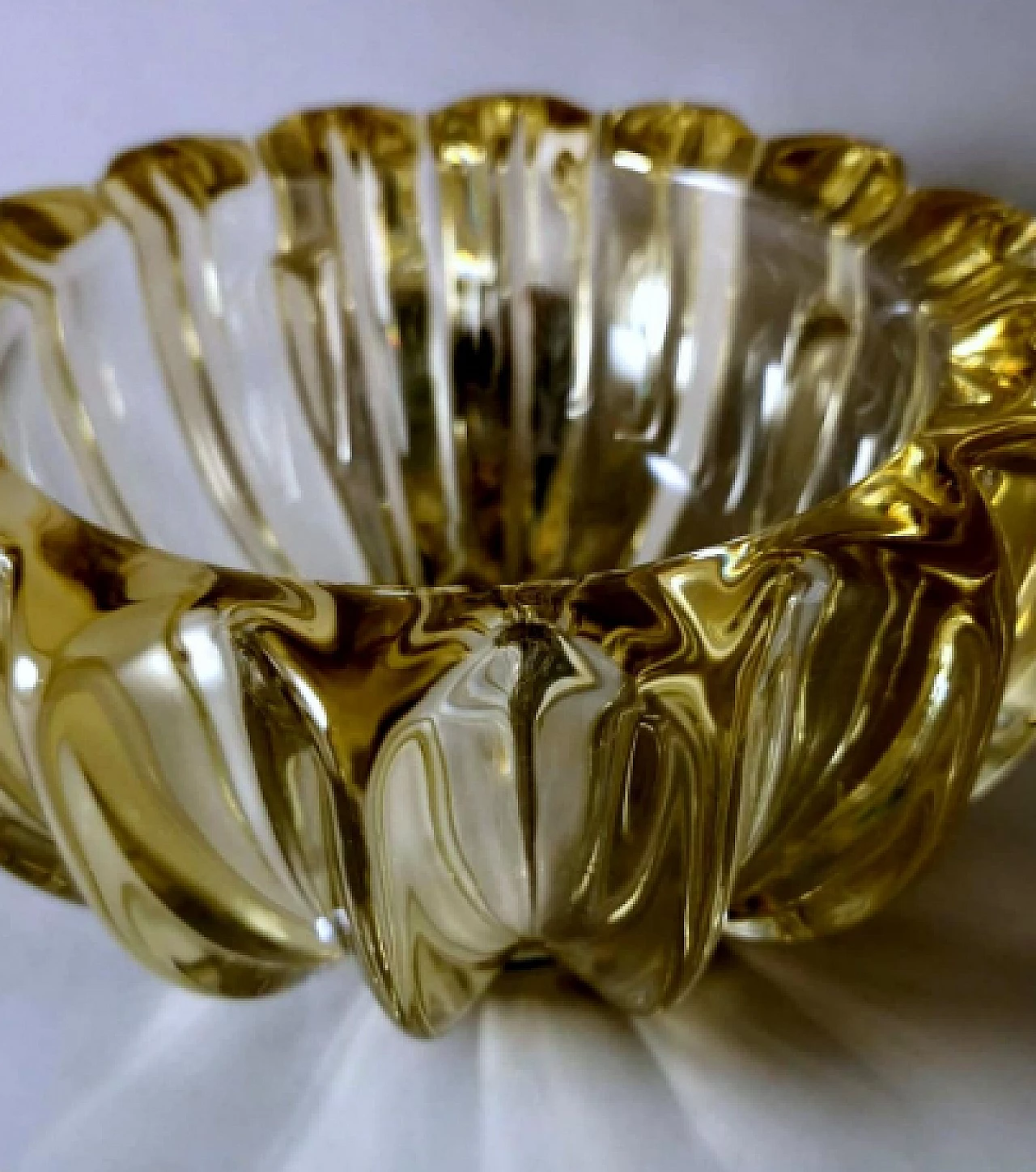 Glass flower holder bowl by Pierre D'Avesn, 1930s 12