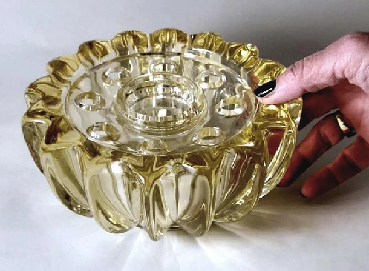 Glass flower holder bowl by Pierre D'Avesn, 1930s 17