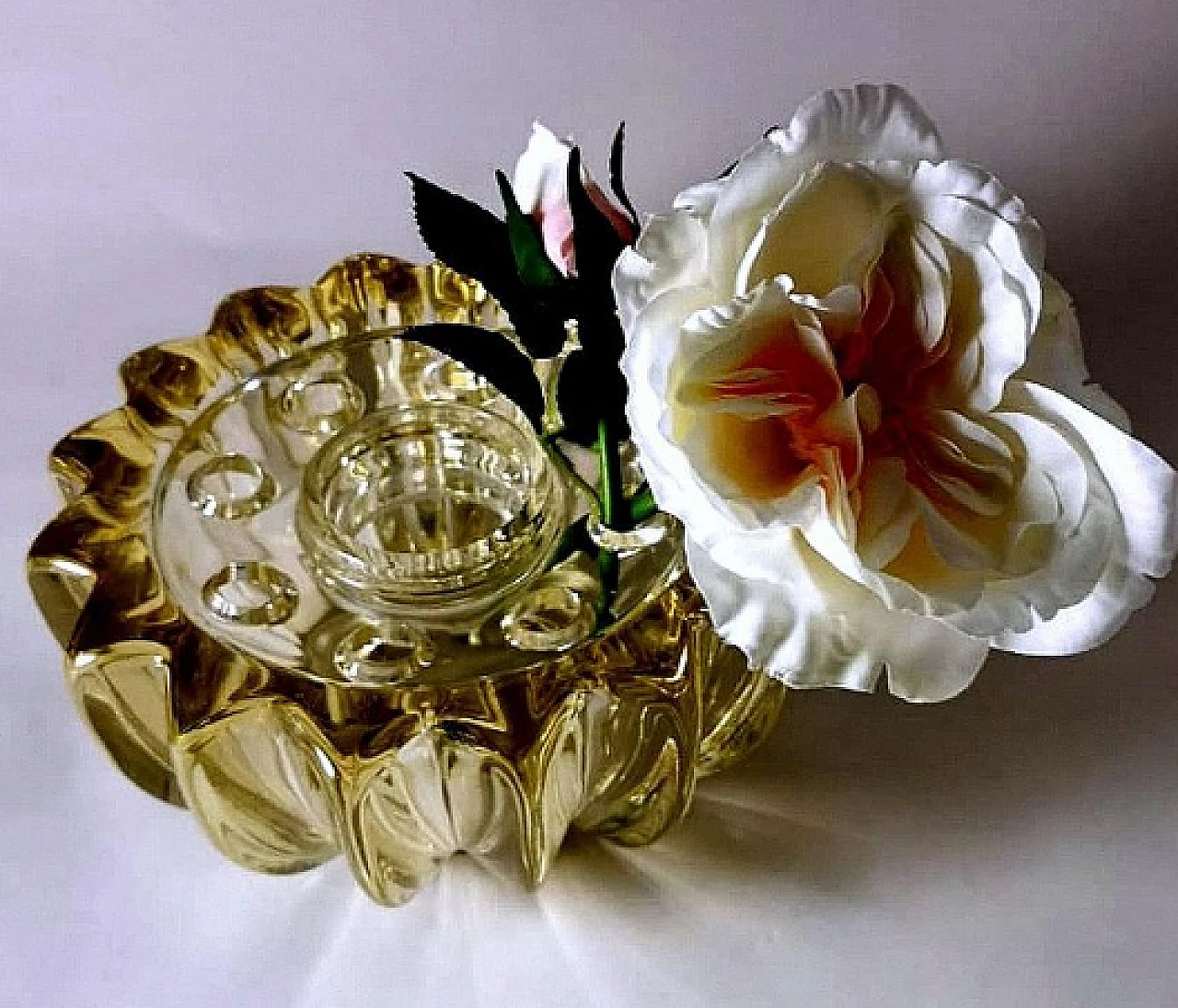 Glass flower holder bowl by Pierre D'Avesn, 1930s 20