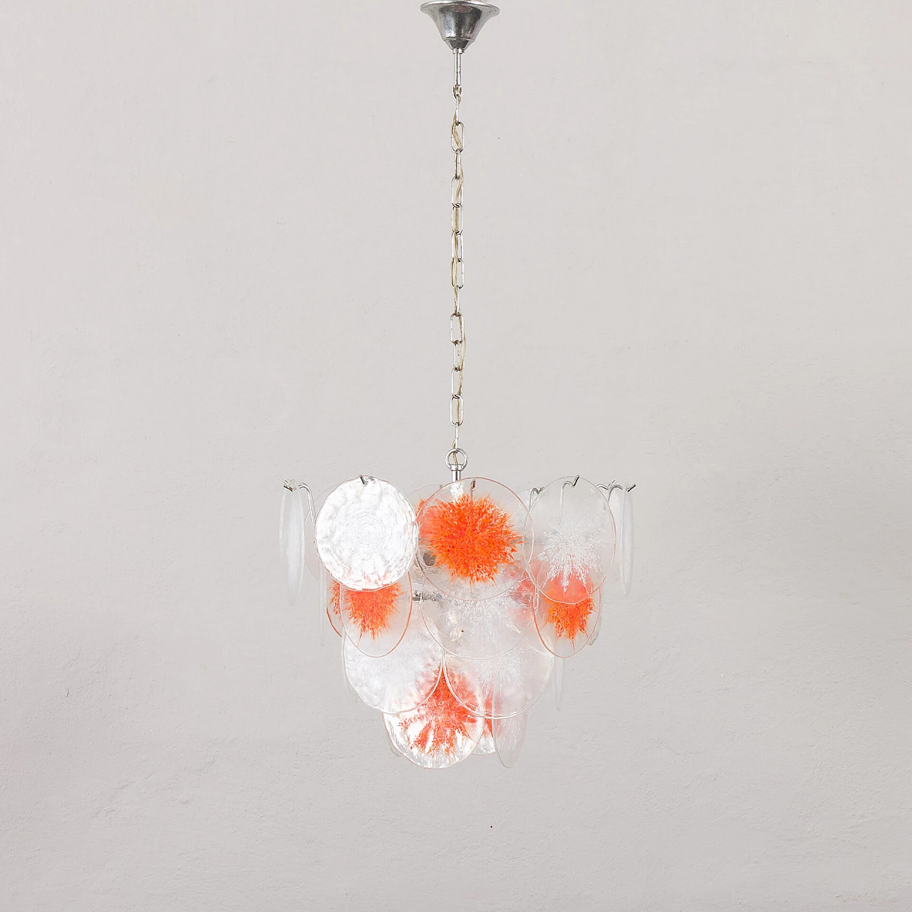 Murano glass Fiocchi di Neve chandelier by Vistosi, 1970s 1