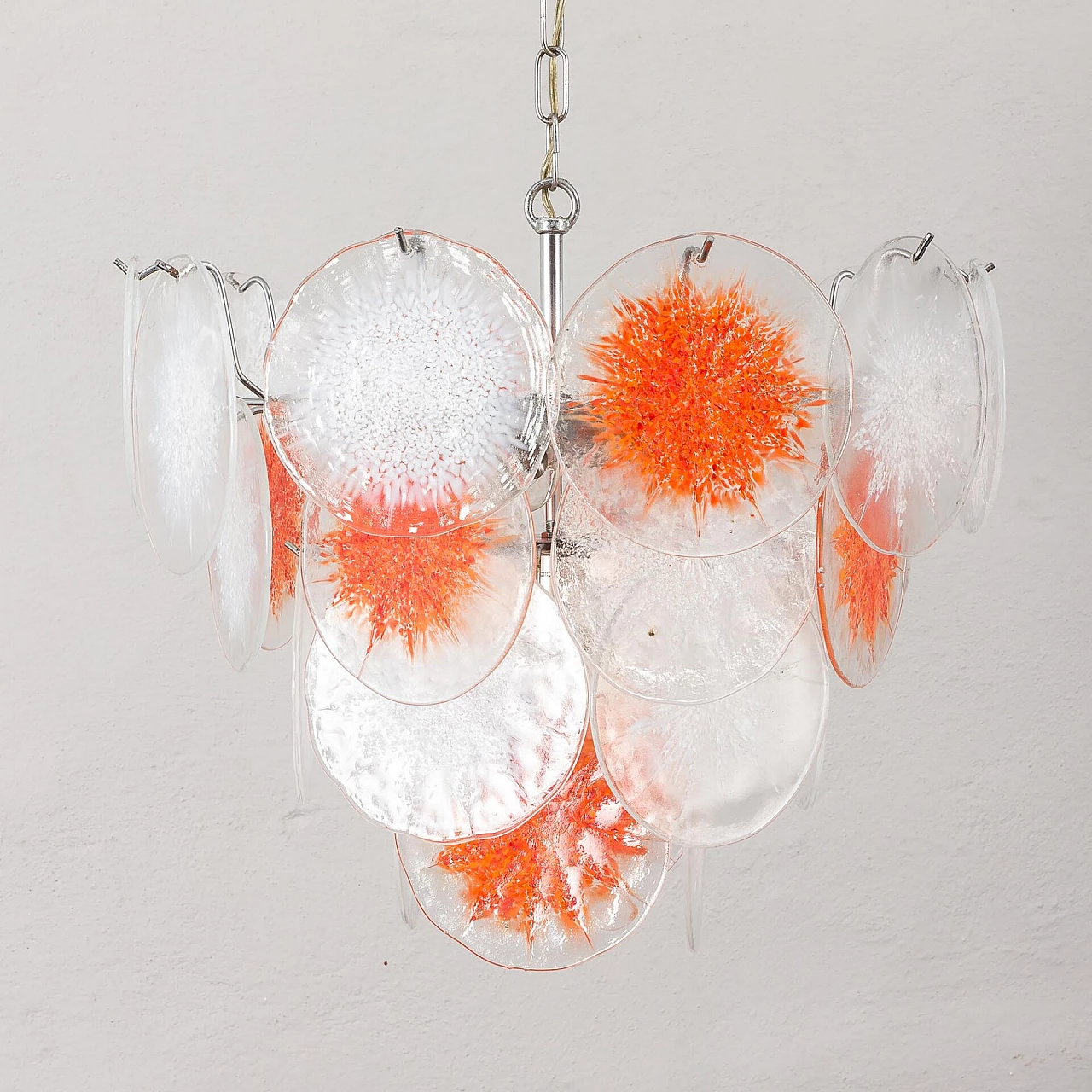 Murano glass Fiocchi di Neve chandelier by Vistosi, 1970s 2