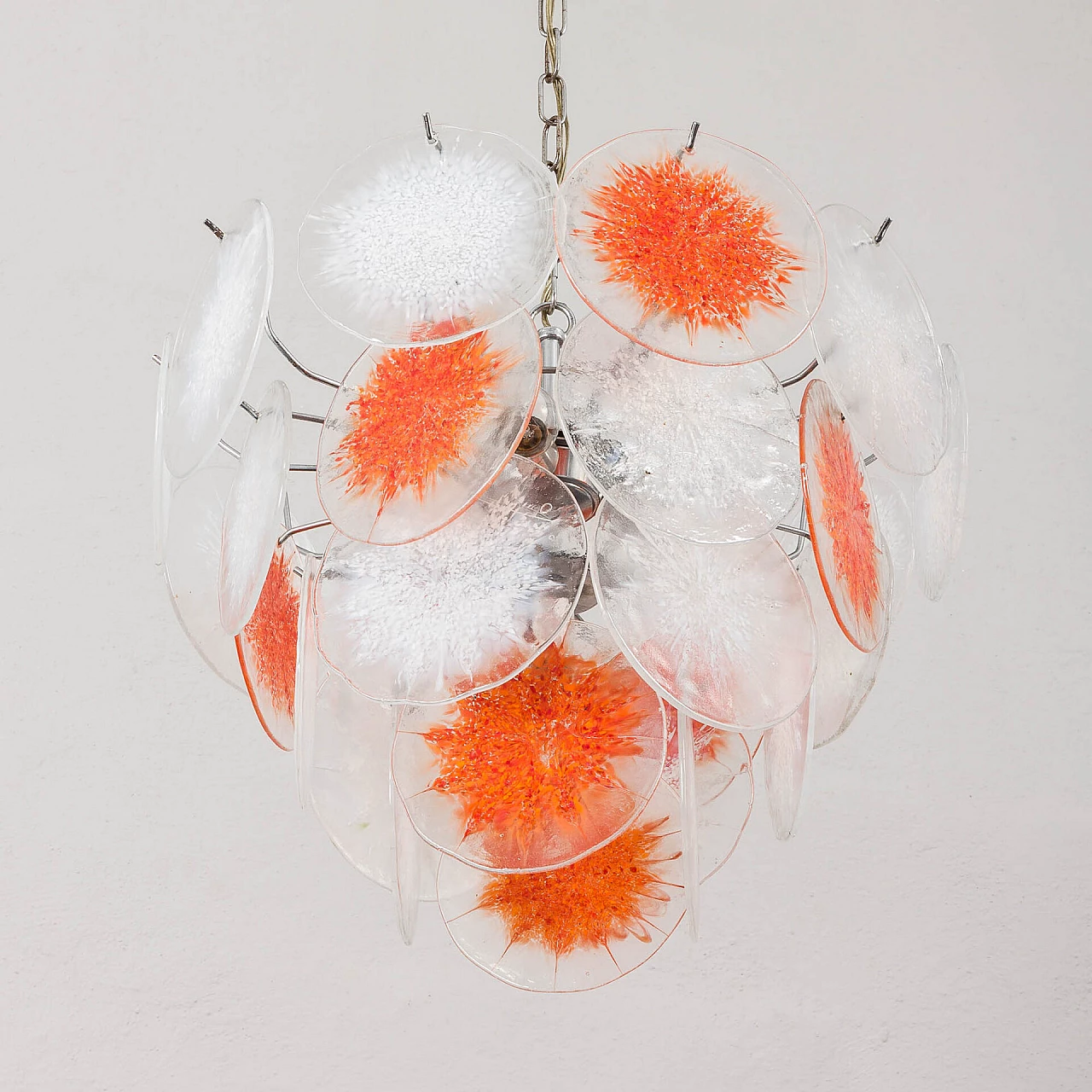 Murano glass Fiocchi di Neve chandelier by Vistosi, 1970s 3