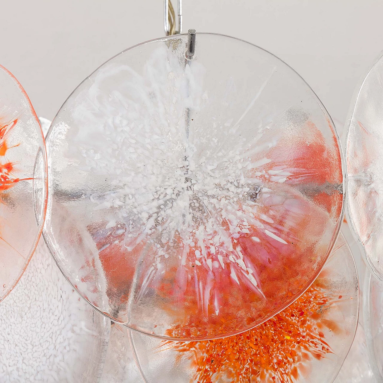 Murano glass Fiocchi di Neve chandelier by Vistosi, 1970s 7