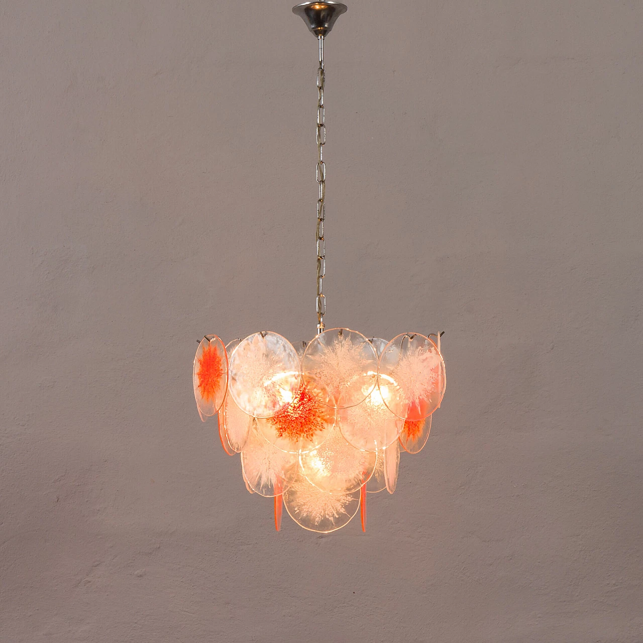 Murano glass Fiocchi di Neve chandelier by Vistosi, 1970s 9