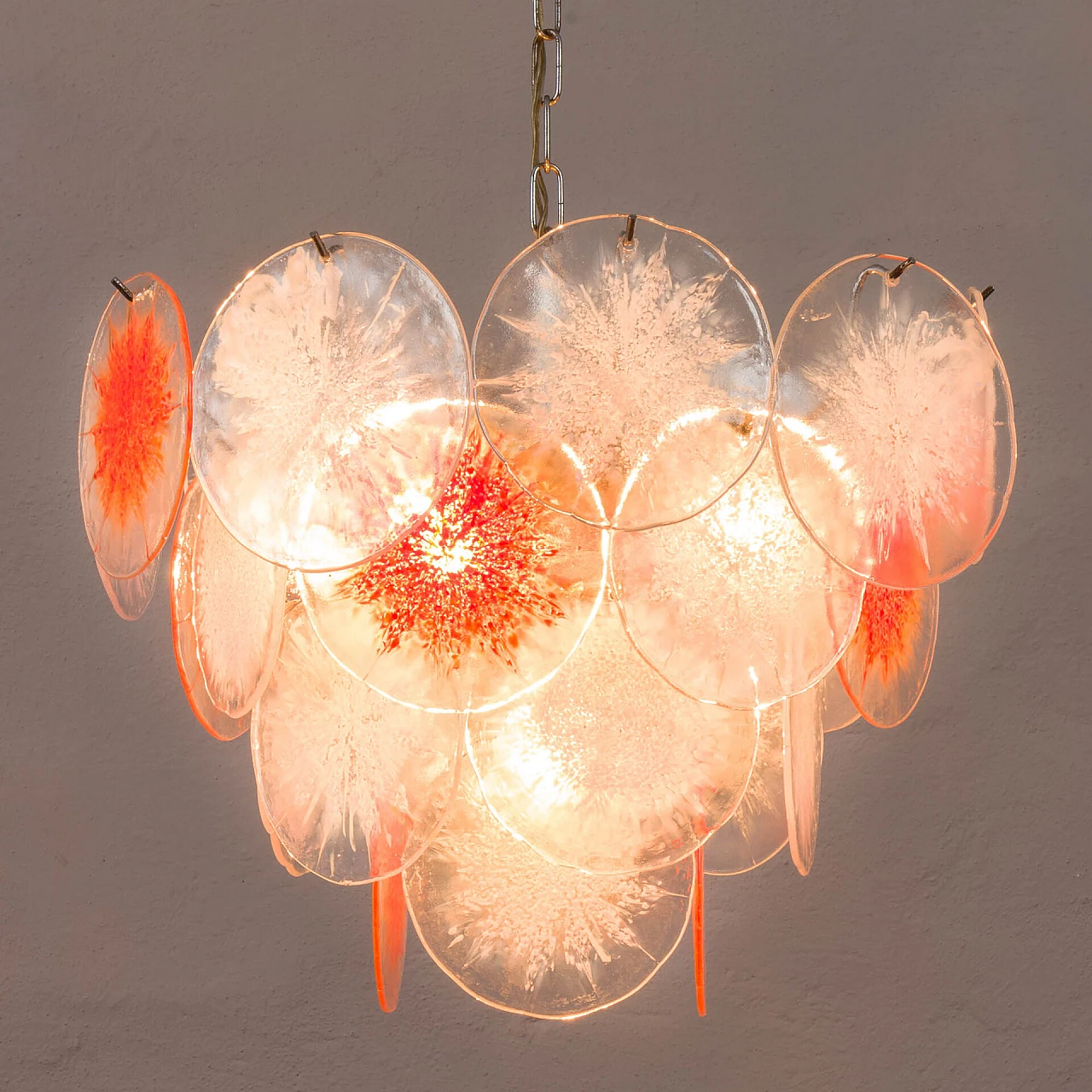 Murano glass Fiocchi di Neve chandelier by Vistosi, 1970s 10