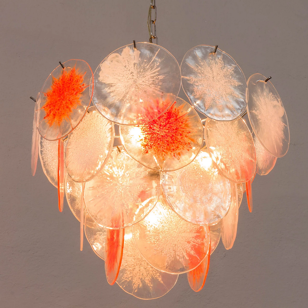 Murano glass Fiocchi di Neve chandelier by Vistosi, 1970s 11