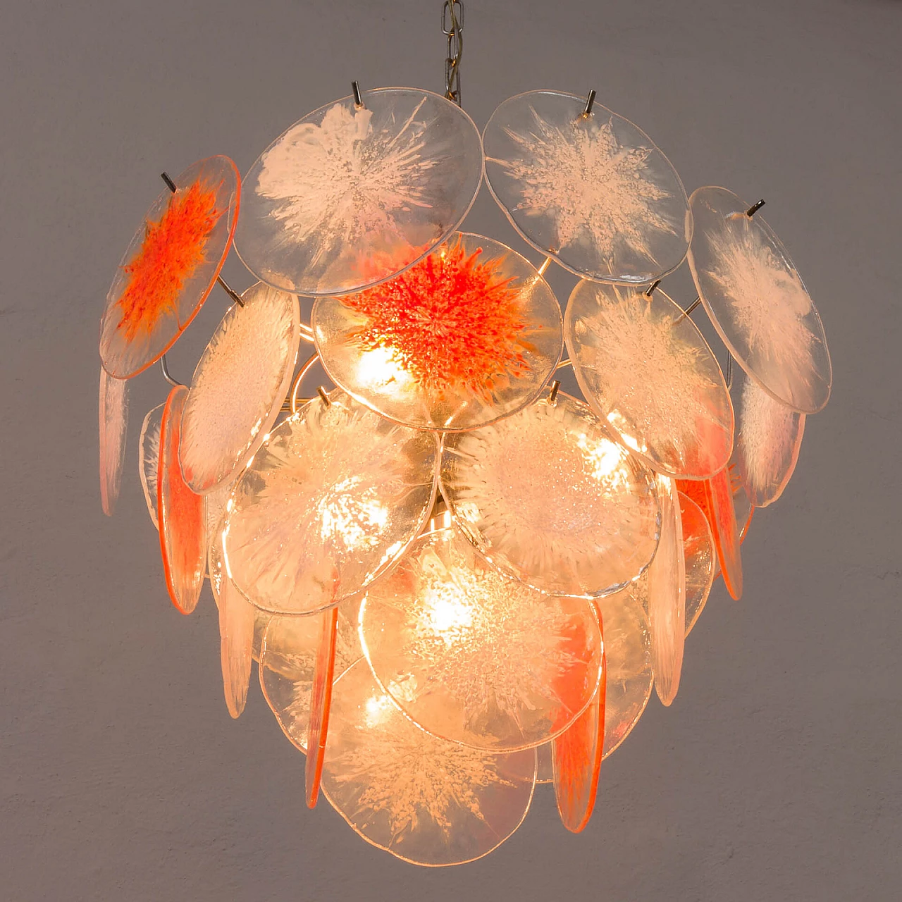 Murano glass Fiocchi di Neve chandelier by Vistosi, 1970s 12