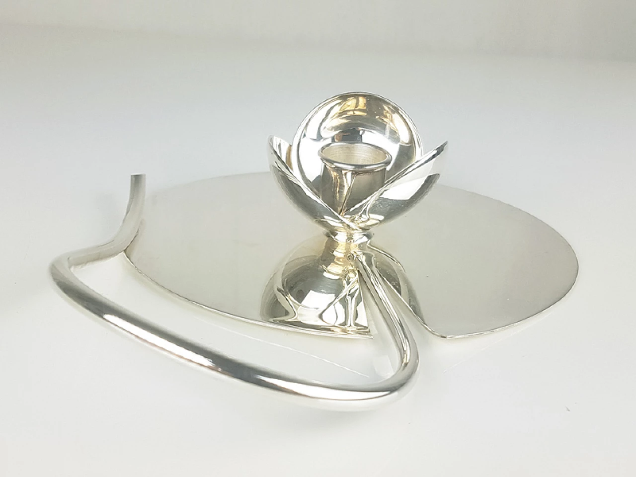 Silver-plated metal candlestick by Lino Sabattini, 1970s 6