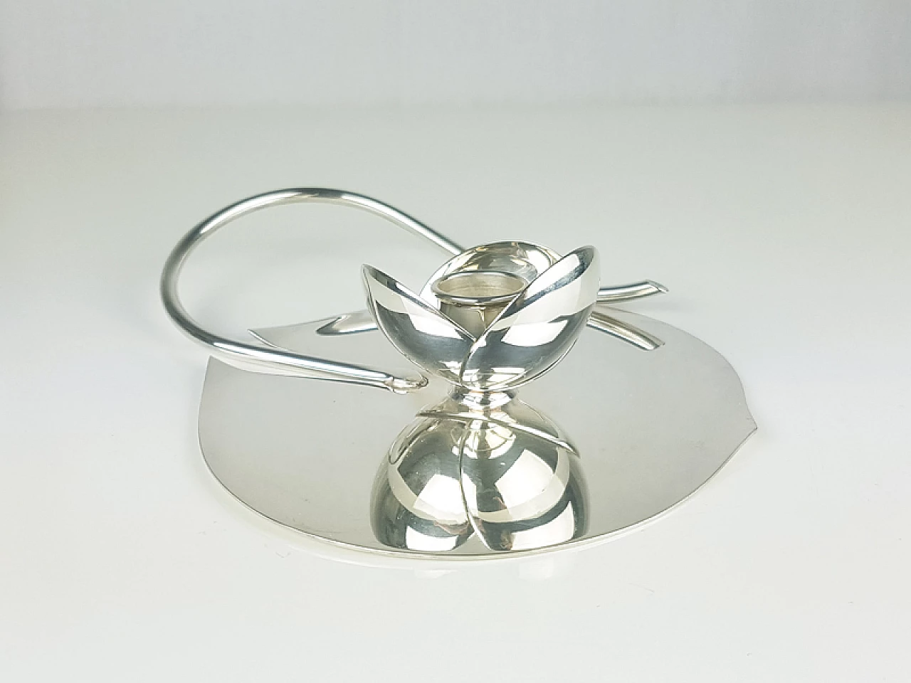 Silver-plated metal candlestick by Lino Sabattini, 1970s 7