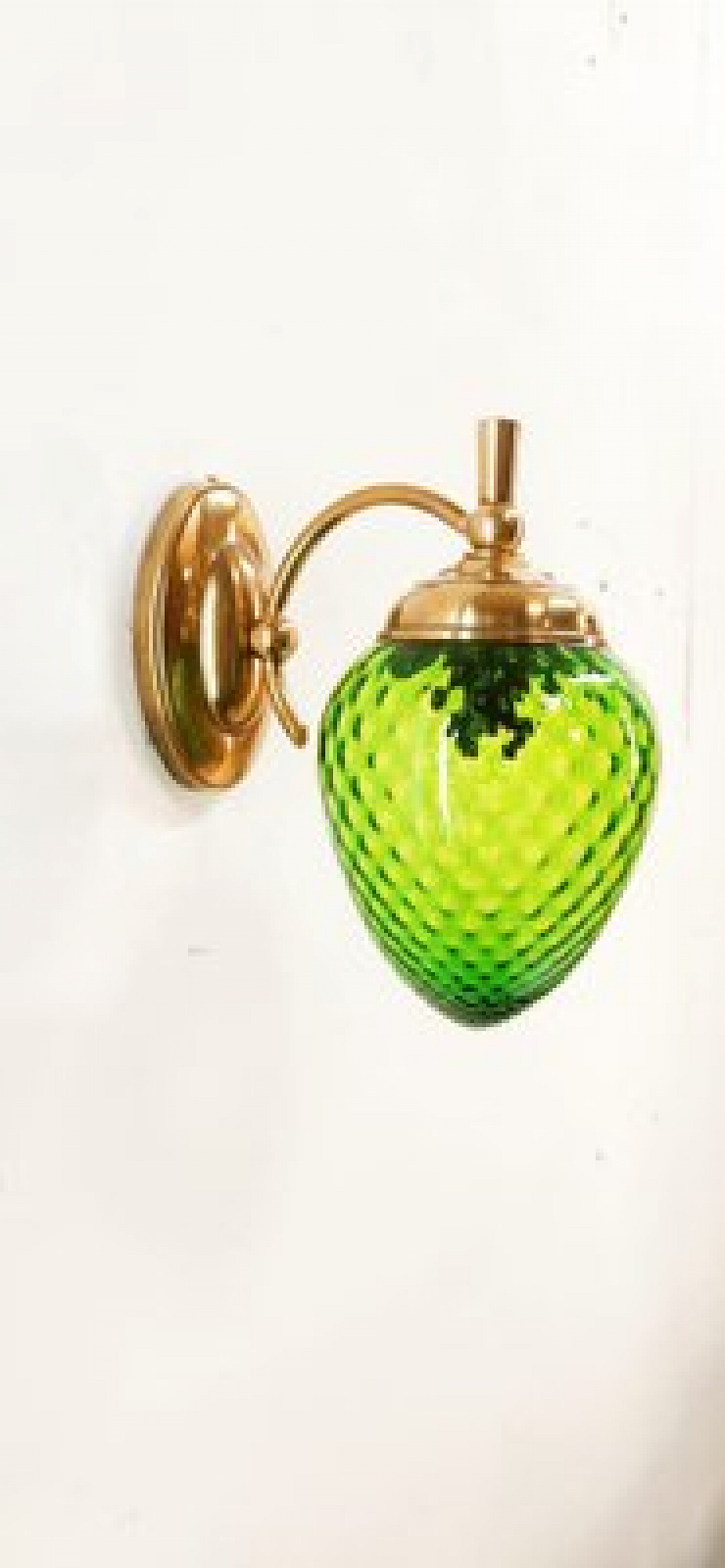 Green glass and brass wall light, 1960s 2