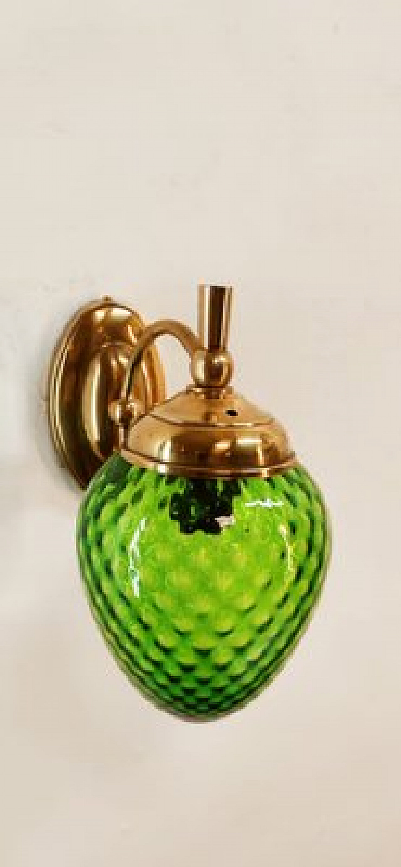 Applique in vetro verde e ottone, anni '60 11