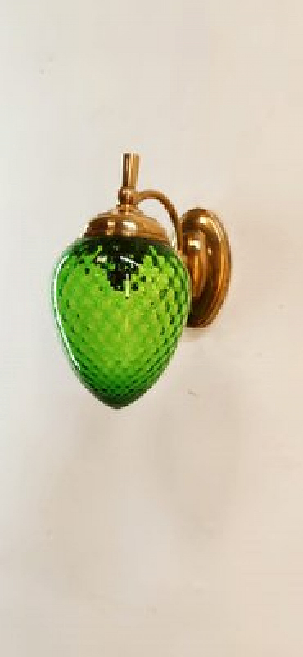 Green glass and brass wall light, 1960s 13