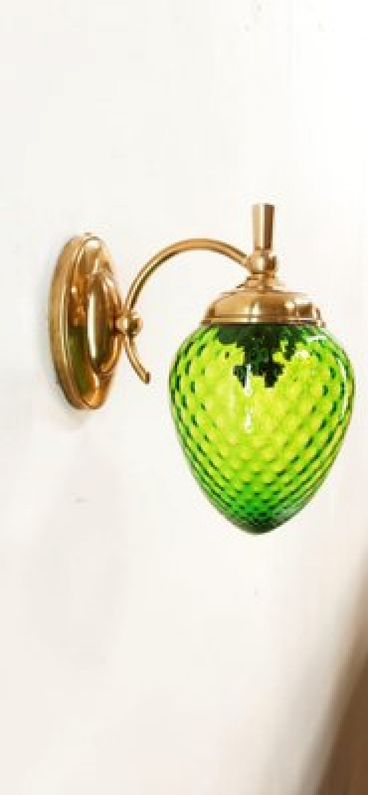 Green glass and brass wall light, 1960s 15