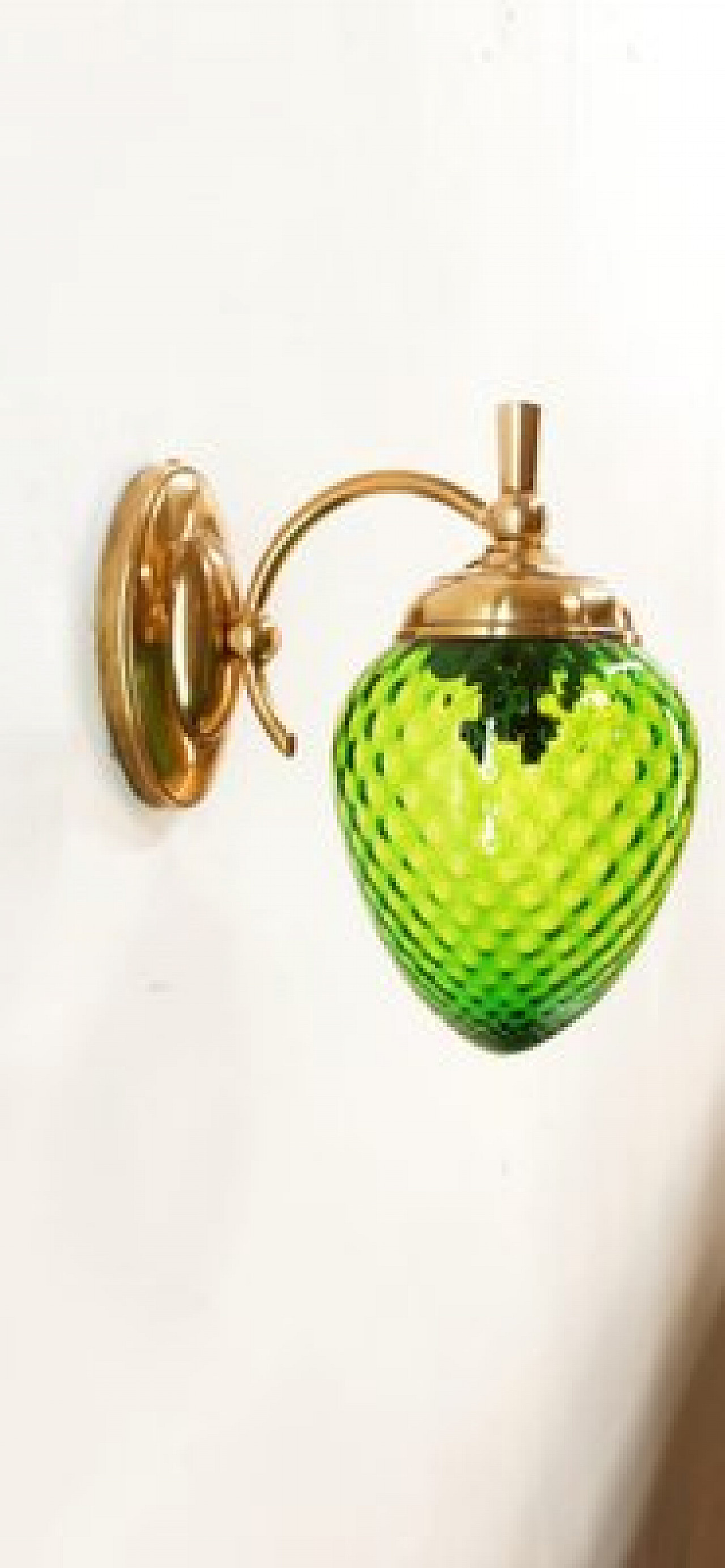 Applique in vetro verde e ottone, anni '60 15