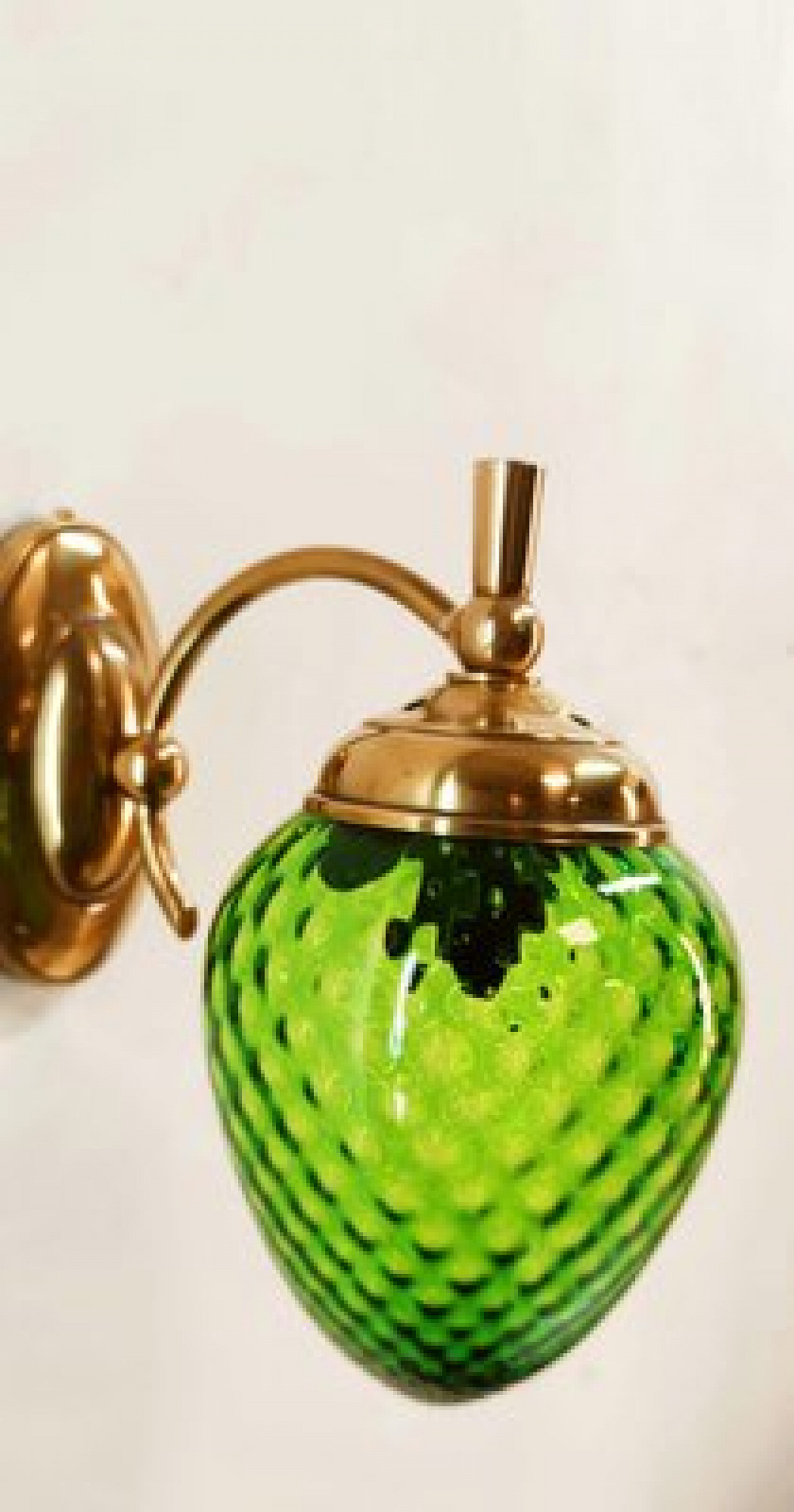 Green glass and brass wall light, 1960s 17