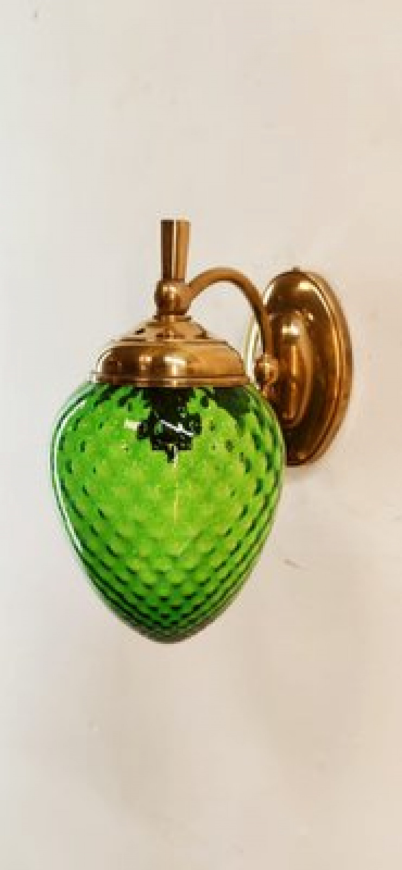 Green glass and brass wall light, 1960s 22