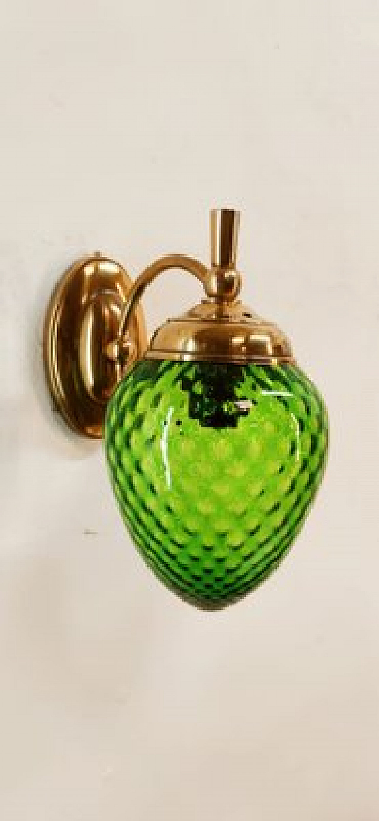 Green glass and brass wall light, 1960s 24