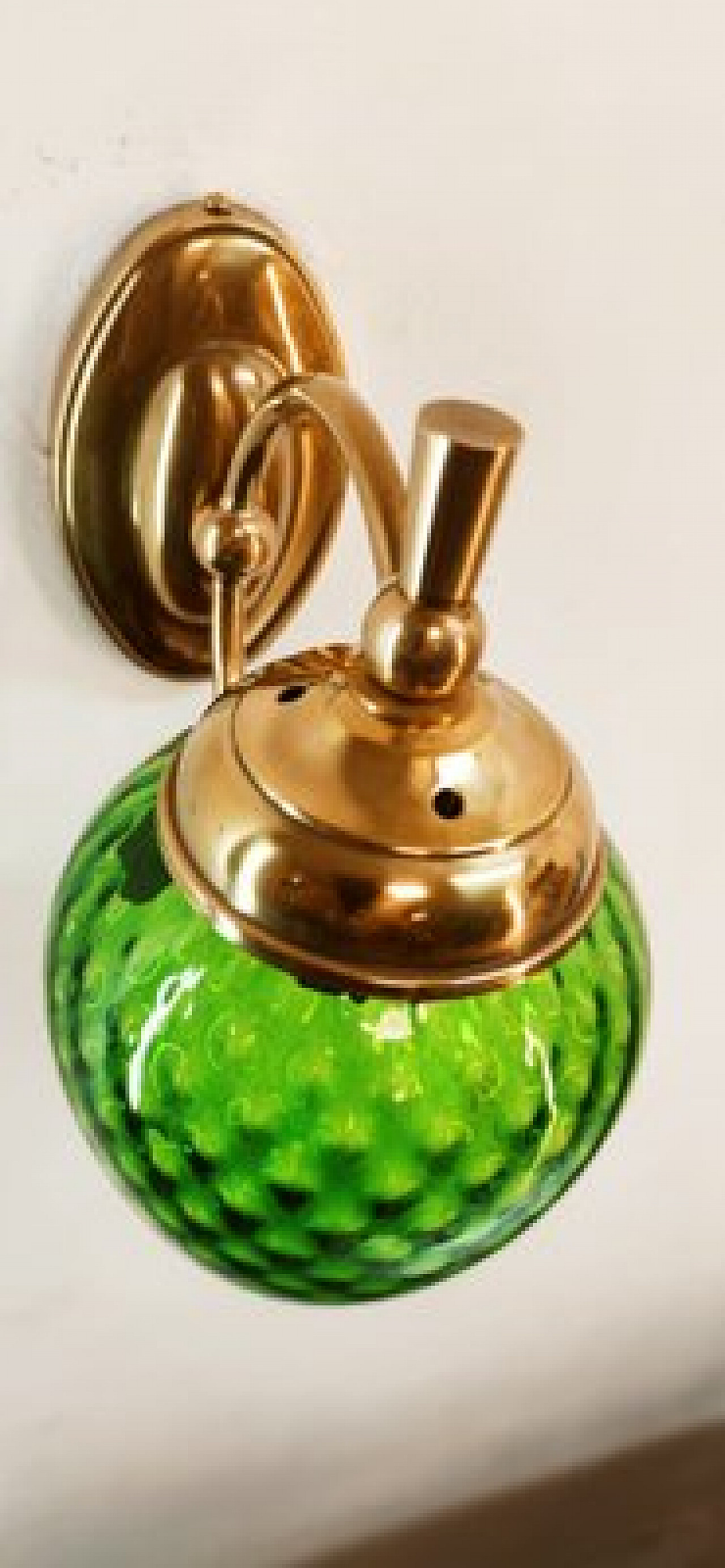Applique in vetro verde e ottone, anni '60 27