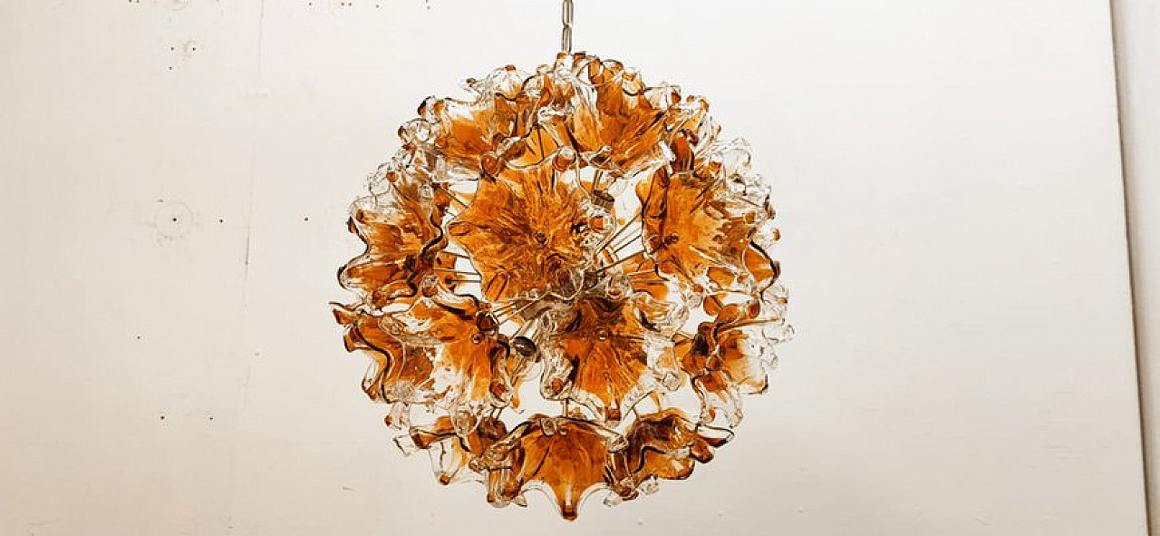 Lampadario Flower Sputnik di Mazzega, anni '70 3