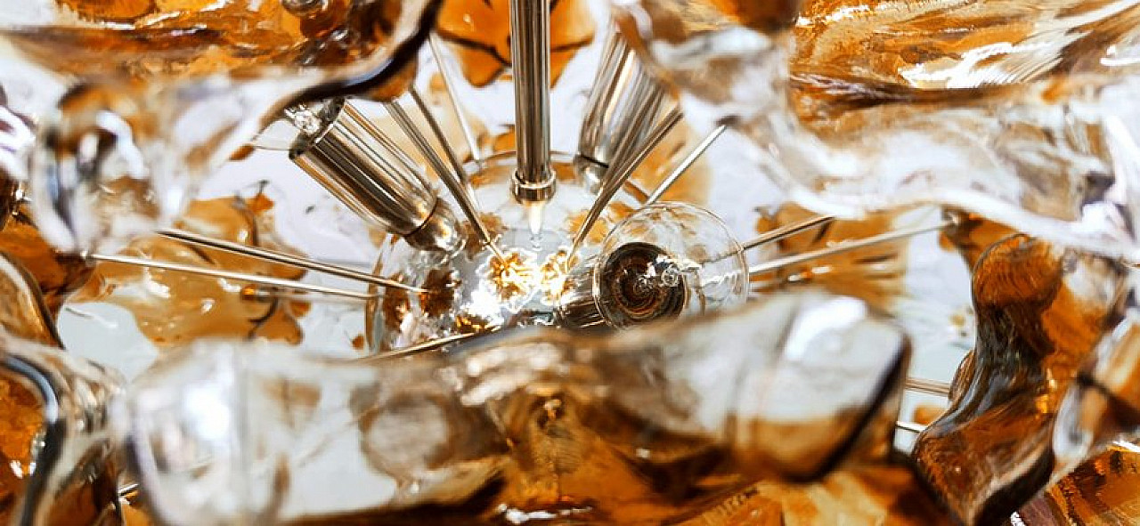 Flower Sputnik chandelier by Mazzega, 1970s 6