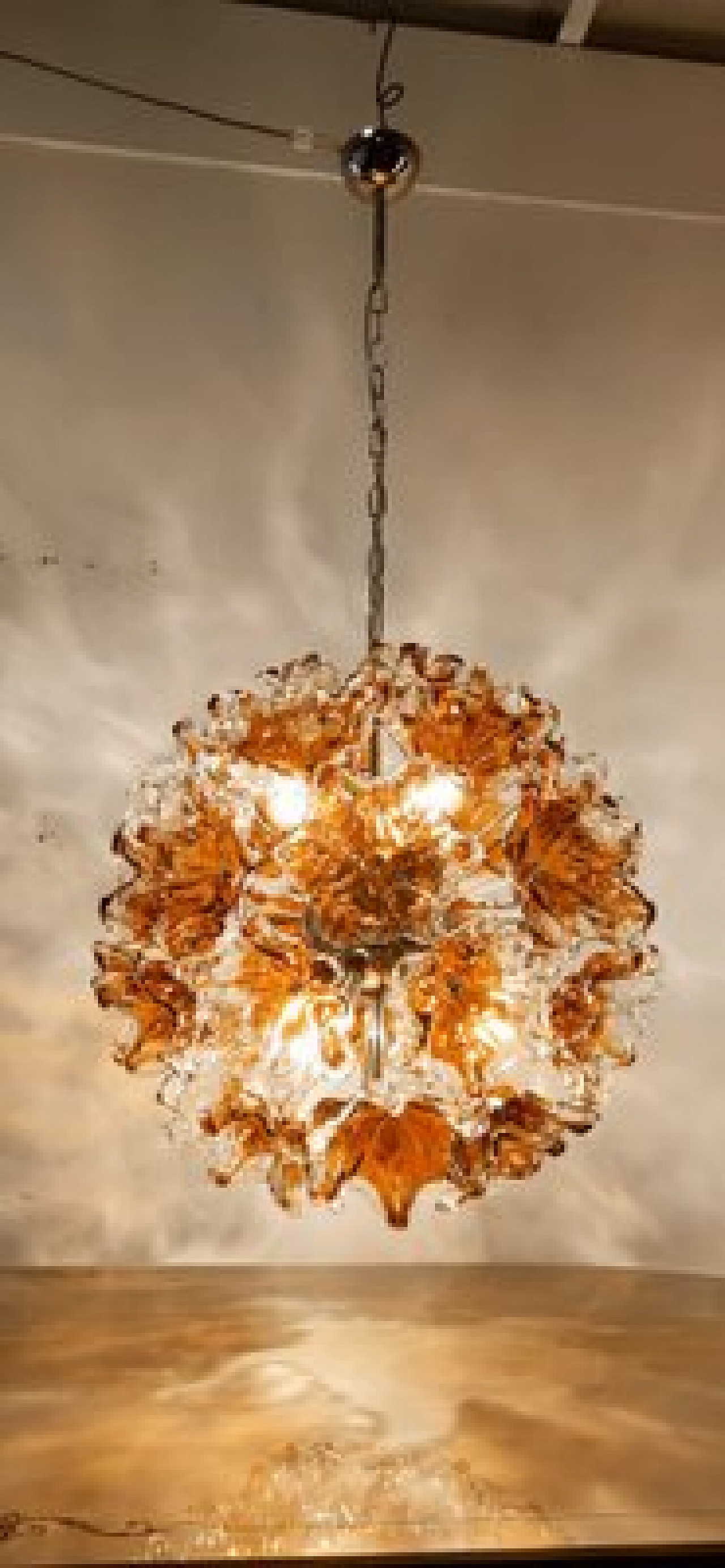 Flower Sputnik chandelier by Mazzega, 1970s 7