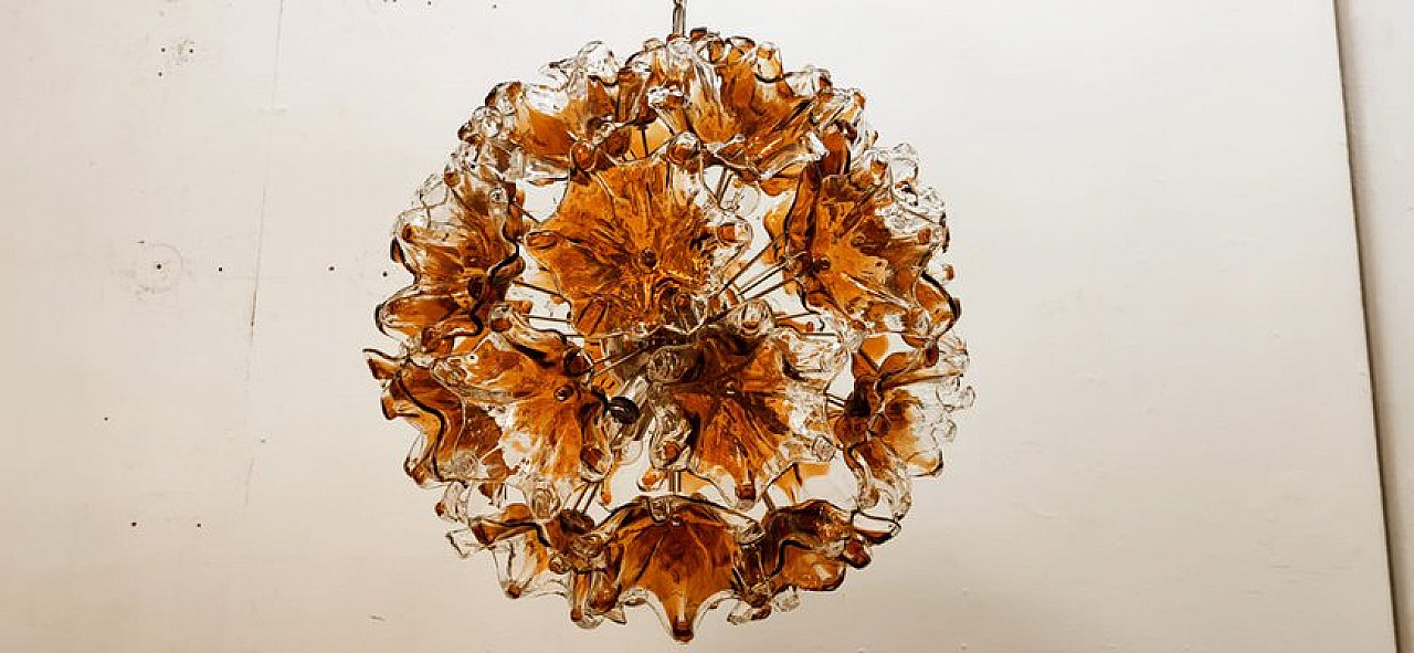 Lampadario Flower Sputnik di Mazzega, anni '70 13