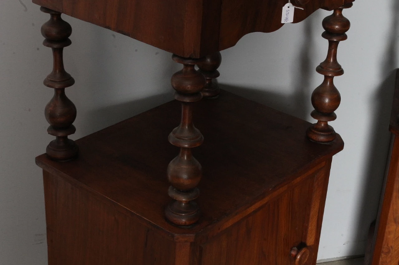 Pair of paneled walnut bedside tables, 19th century 3