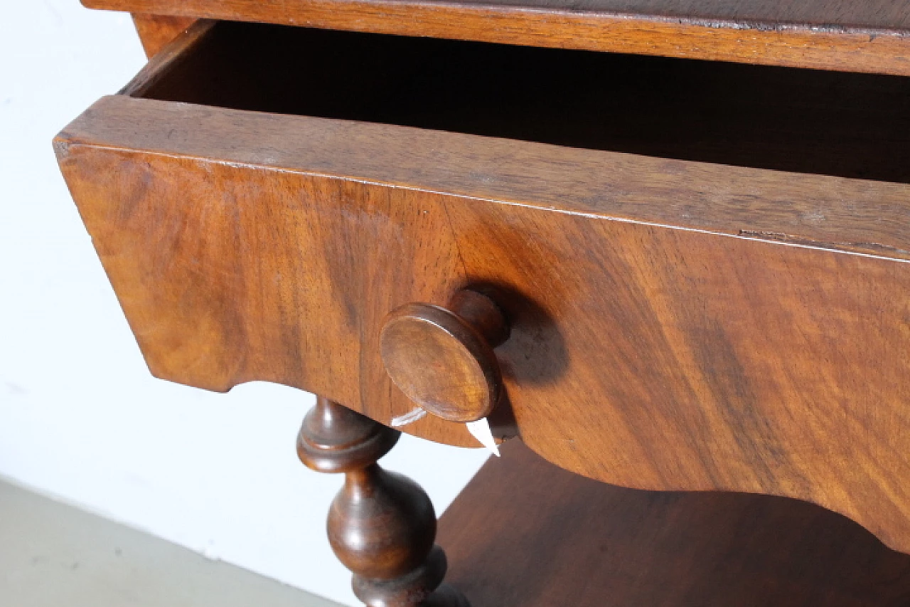 Pair of paneled walnut bedside tables, 19th century 7