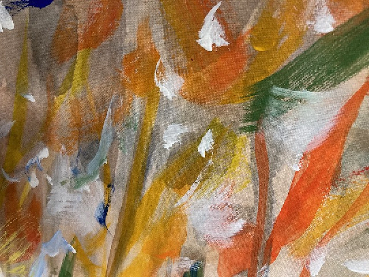 Celaia, volti e alberi, dipinto a smalti policromi su tela, 1980 7