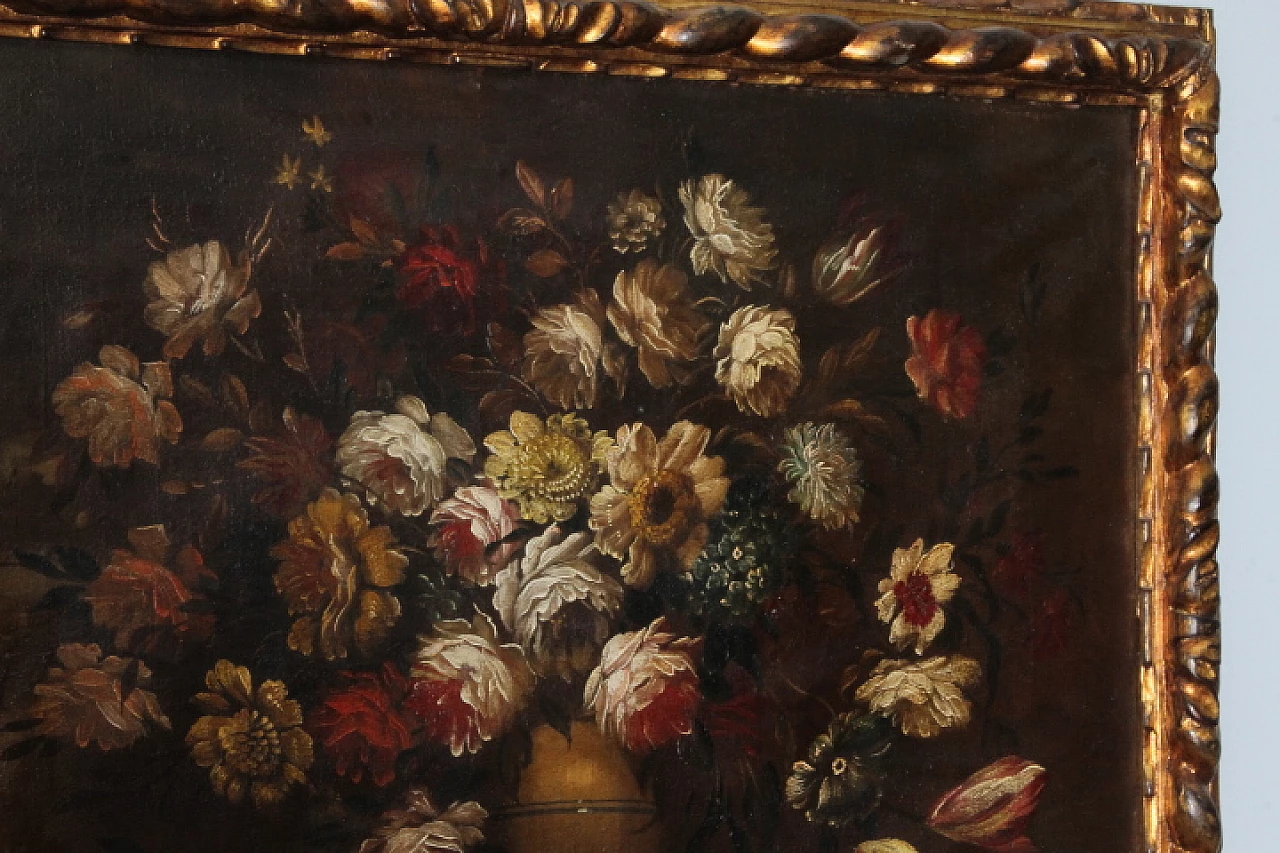 Natura morta con fiori, dipinto a olio su tela, inizio '900 6