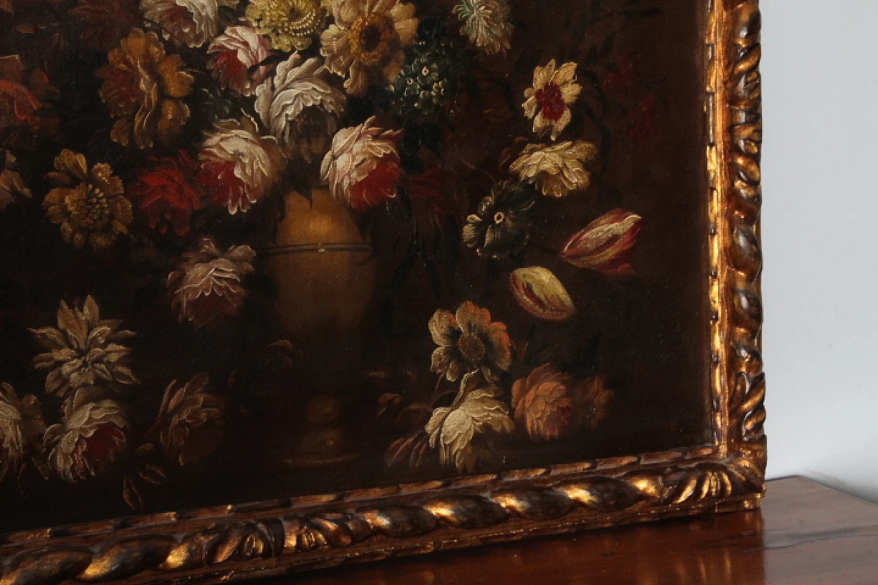 Natura morta con fiori, dipinto a olio su tela, inizio '900 7