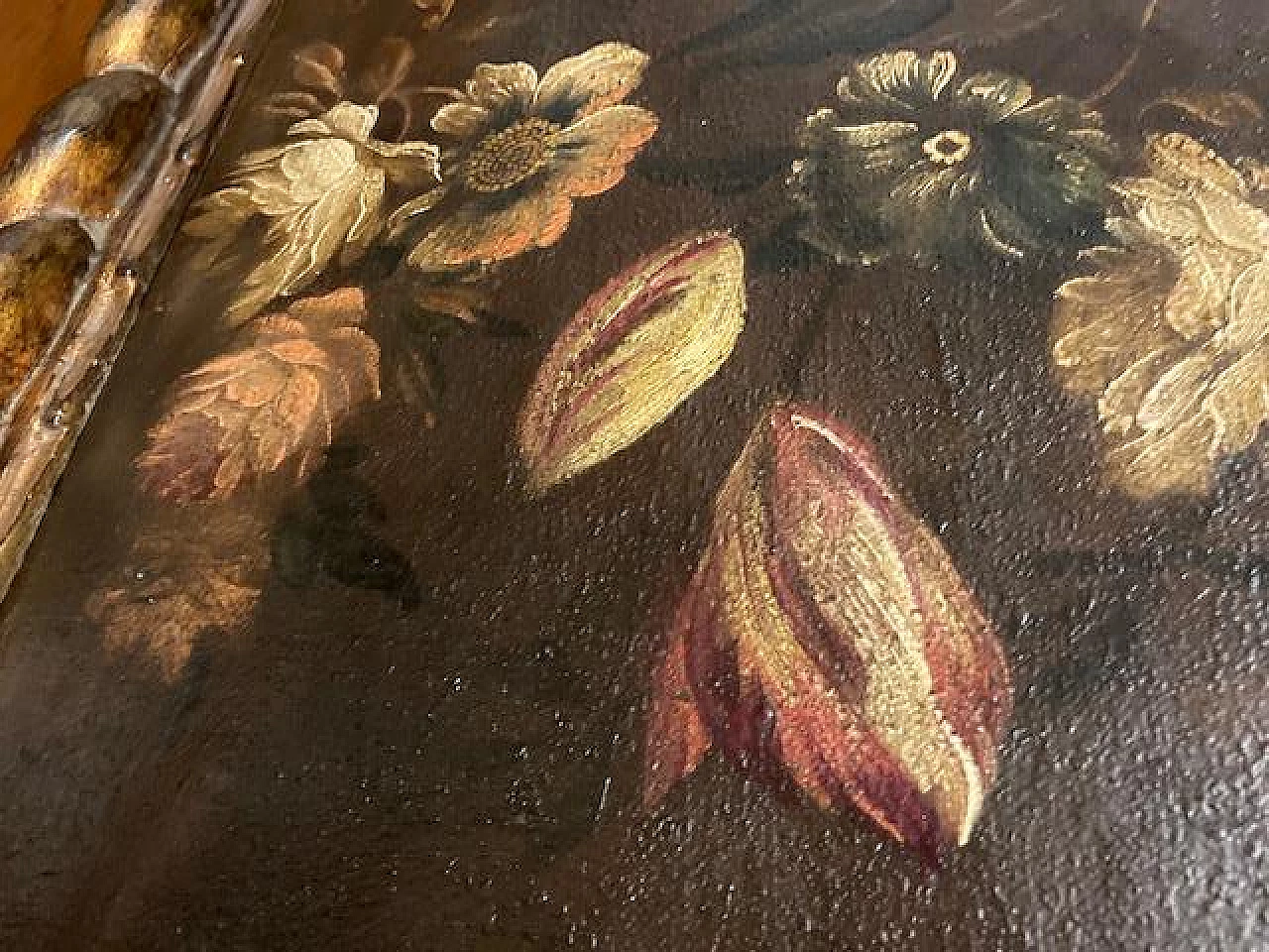 Natura morta con fiori, dipinto a olio su tela, inizio '900 20