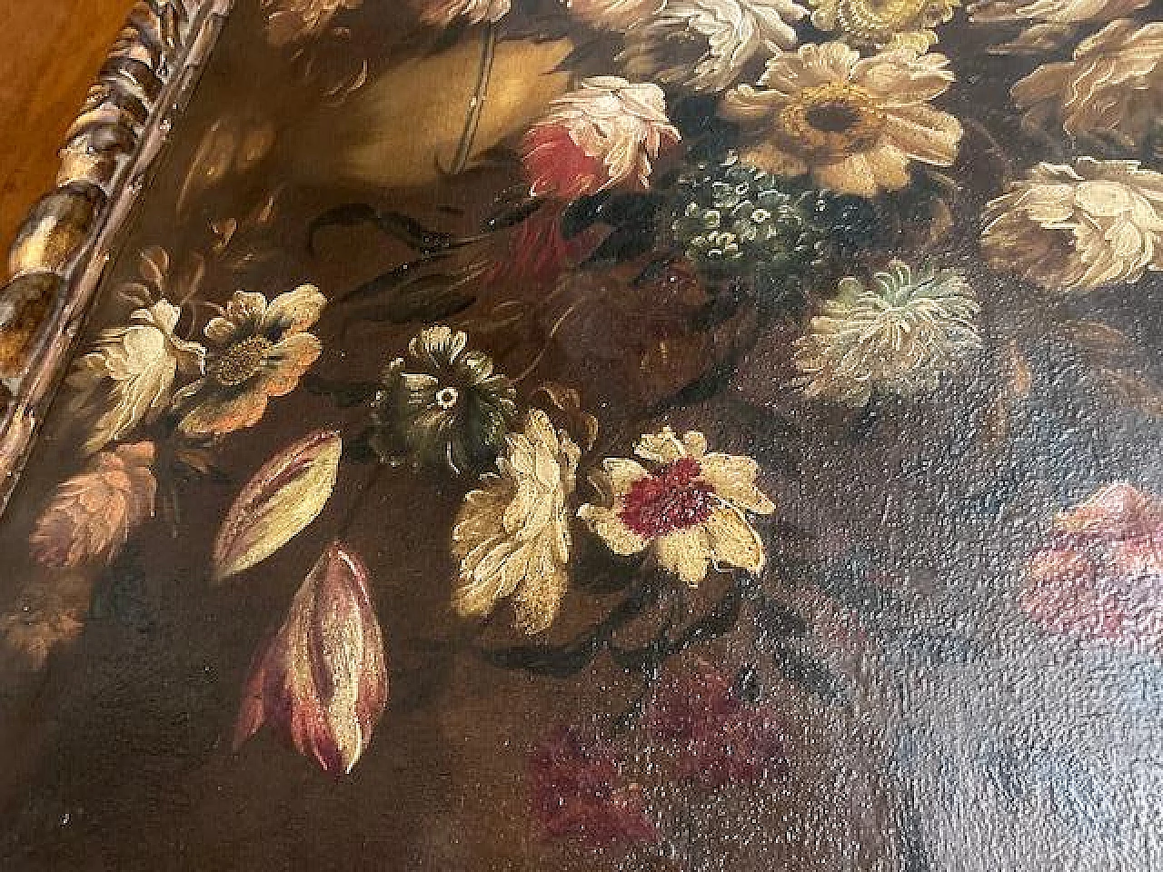 Natura morta con fiori, dipinto a olio su tela, inizio '900 21