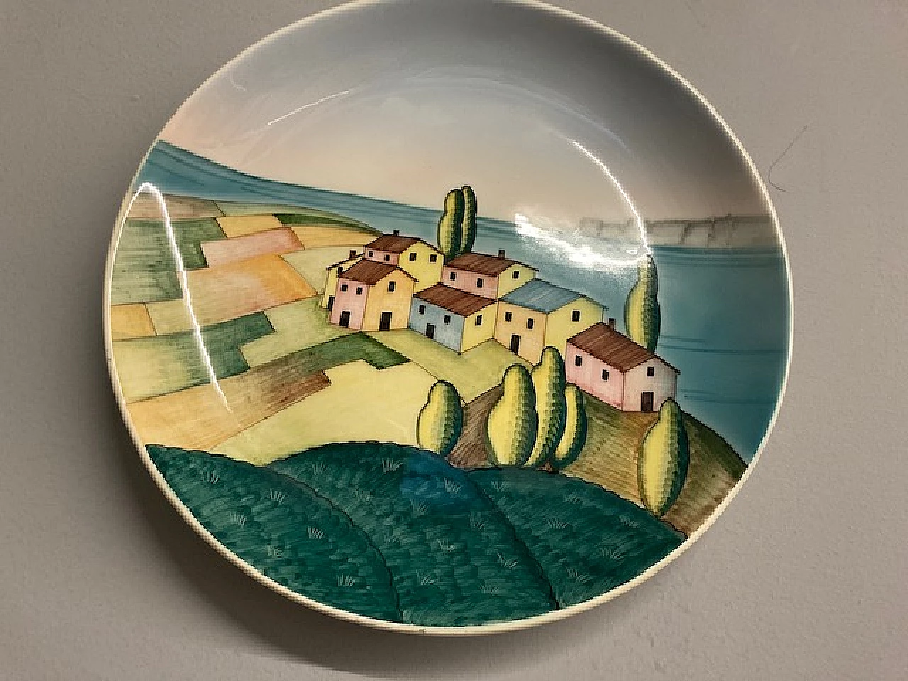 Futurist ceramic plate by CIA Torino, 1930s 8