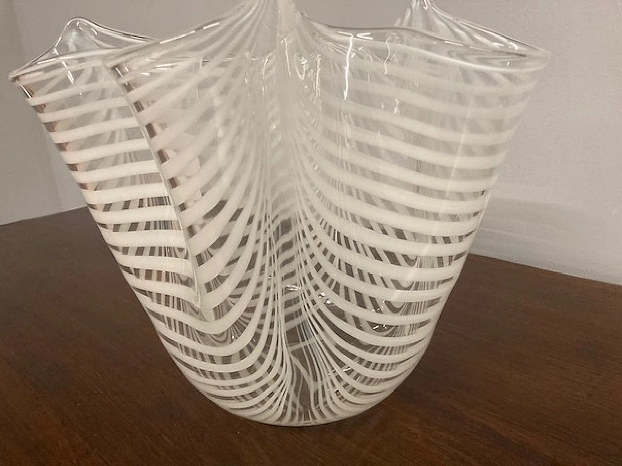 Murano glass Fazzoletto vase by Gino Cenedese, 1970s 5