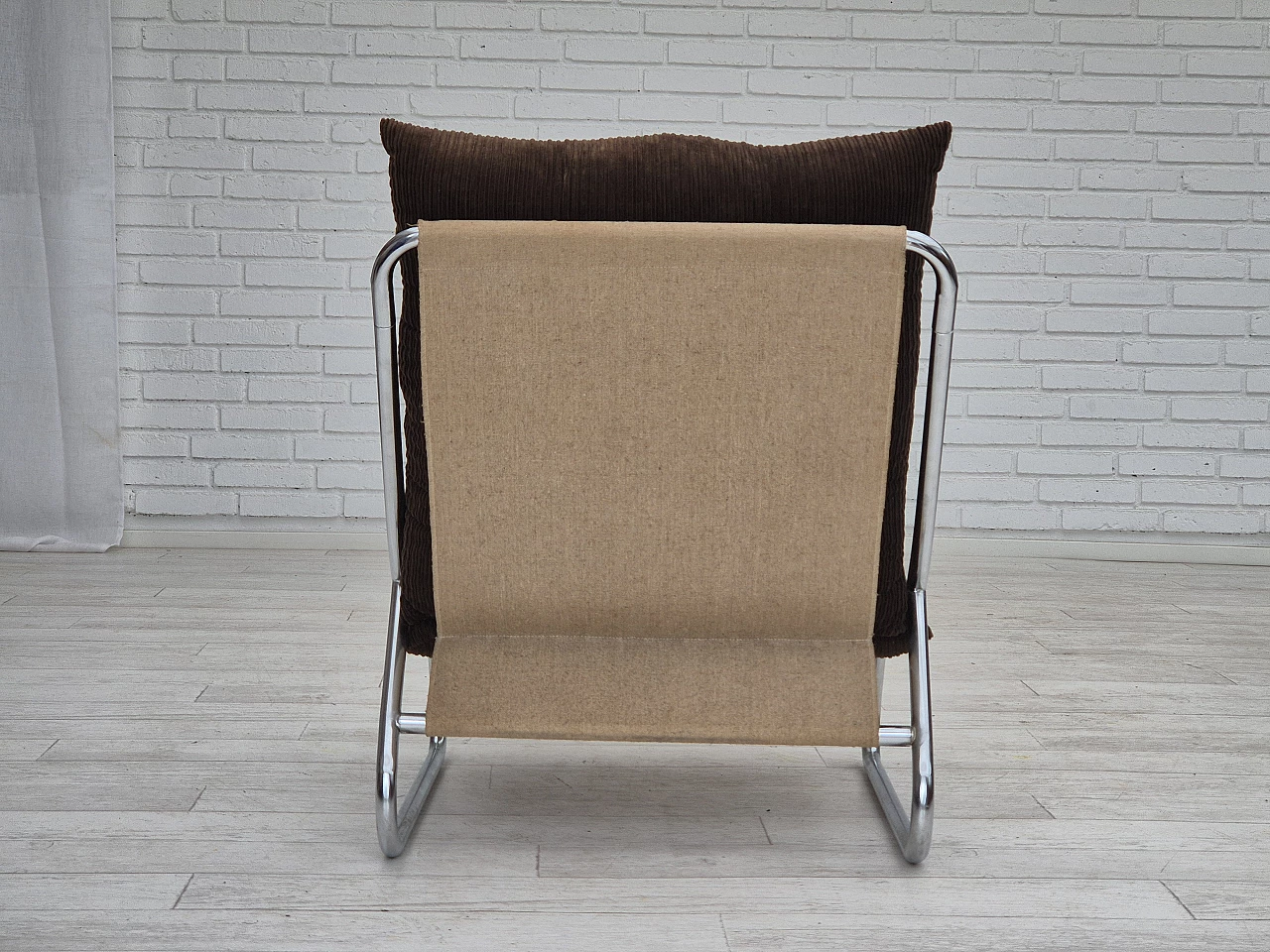 Steel, canvas and velvet Sling armchair by Peter Hoyte, 1970s 8
